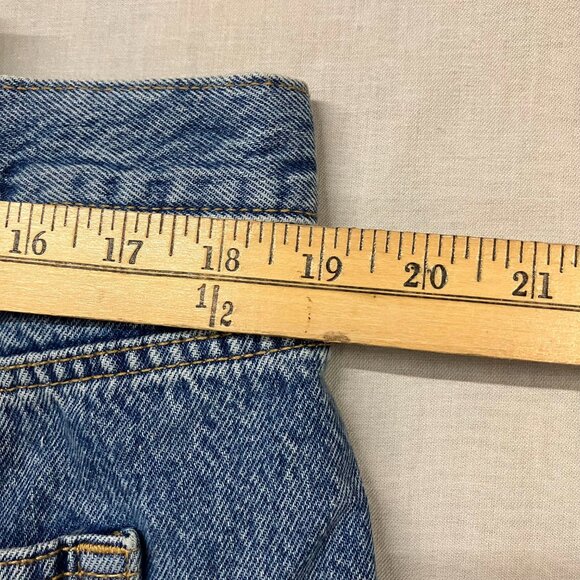 Universal Thread Women's 16 Blue High-Rise Cutoff Mini Jean Shorts Button Fly - Picture 14 of 15